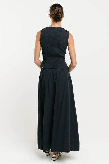 Laura Crinkle Tank in Navy