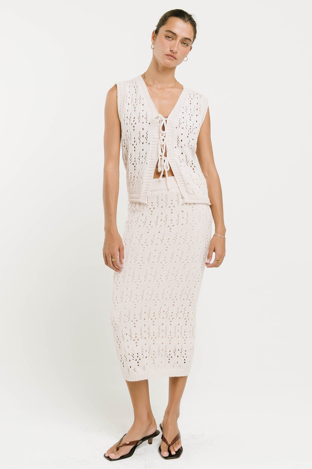 Joana Knit Skirt in Ivory