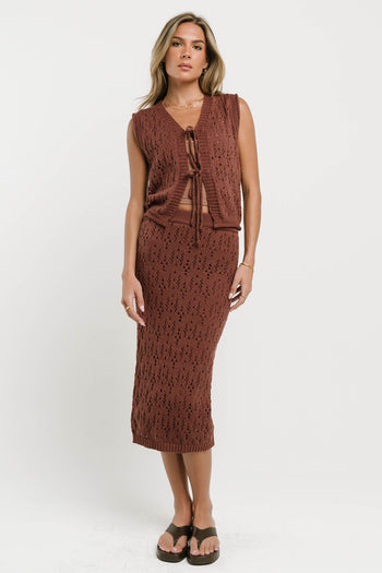 Joana Knit Skirt in Marsala