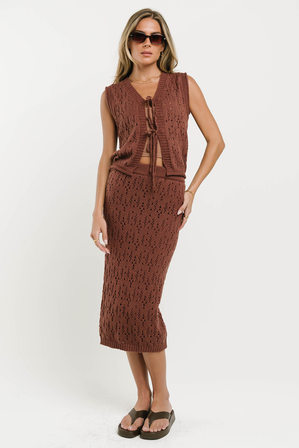 Joana Knit Skirt in Marsala