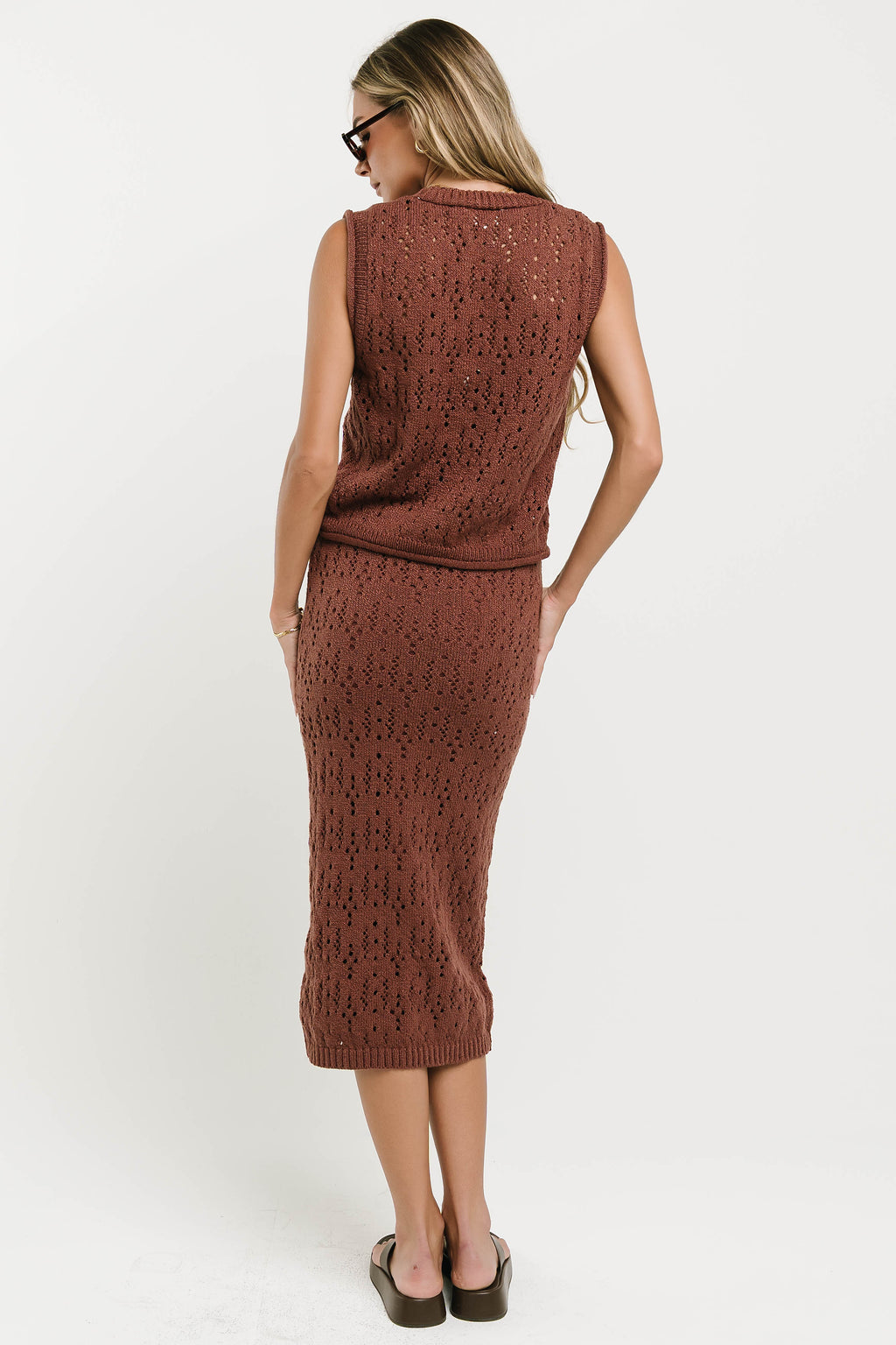 Joana Knit Vest in Marsala - FINAL SALE