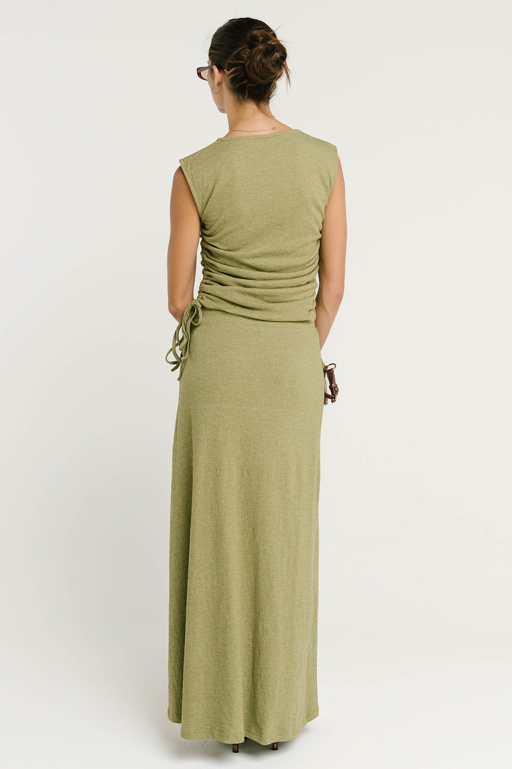 Freda Ruched Top in Green