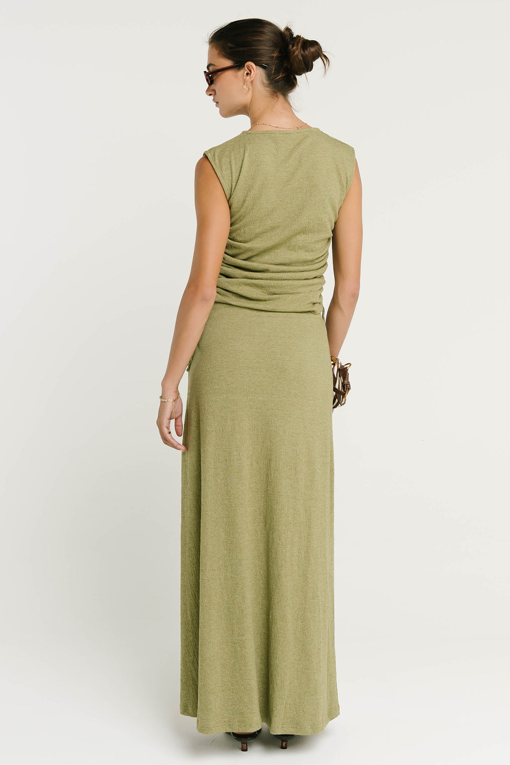 Freda Ruched Top in Green