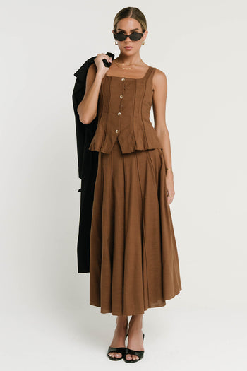 Cadence Tank Top in Brown