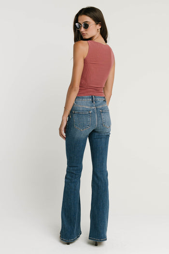 Melly Diagonal Ruched Top in Mauve