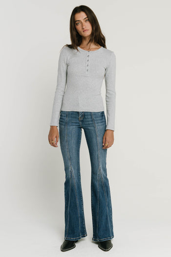 Riley Henley Top in Grey