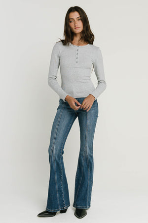 Riley Henley Top in Grey