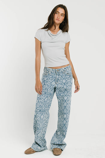 Lyra Mid Rise Wide Leg Jeans