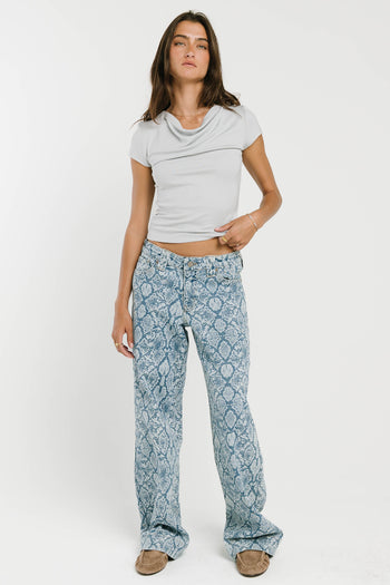 Lyra Mid Rise Wide Leg Jeans
