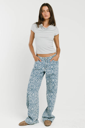 Lyra Mid Rise Wide Leg Jeans