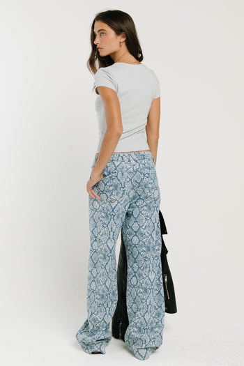 Paula Cowl Neck Top in Light Blue