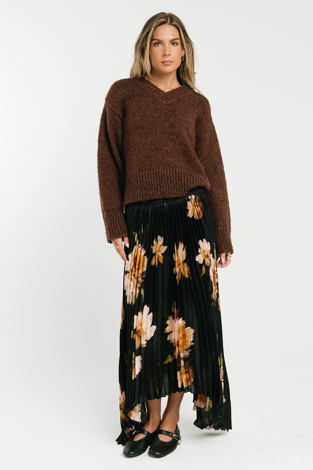 Junie Fuzzy Sweater in Brown