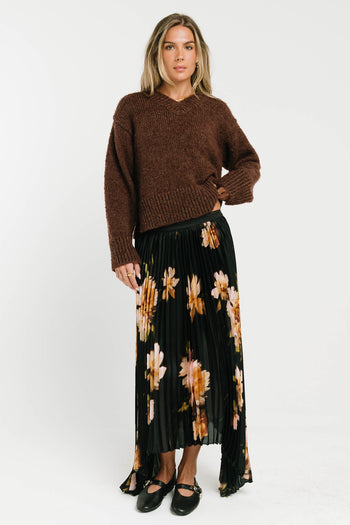 Junie Fuzzy Sweater in Brown