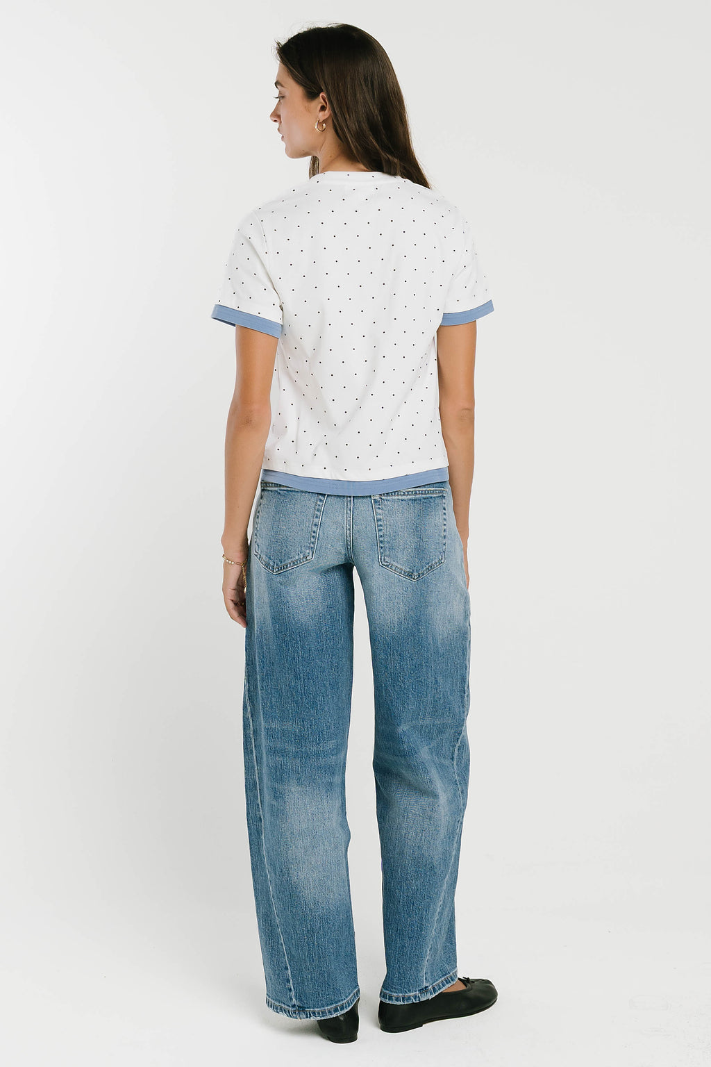 Eve Layered Polka Dot Top in Off White