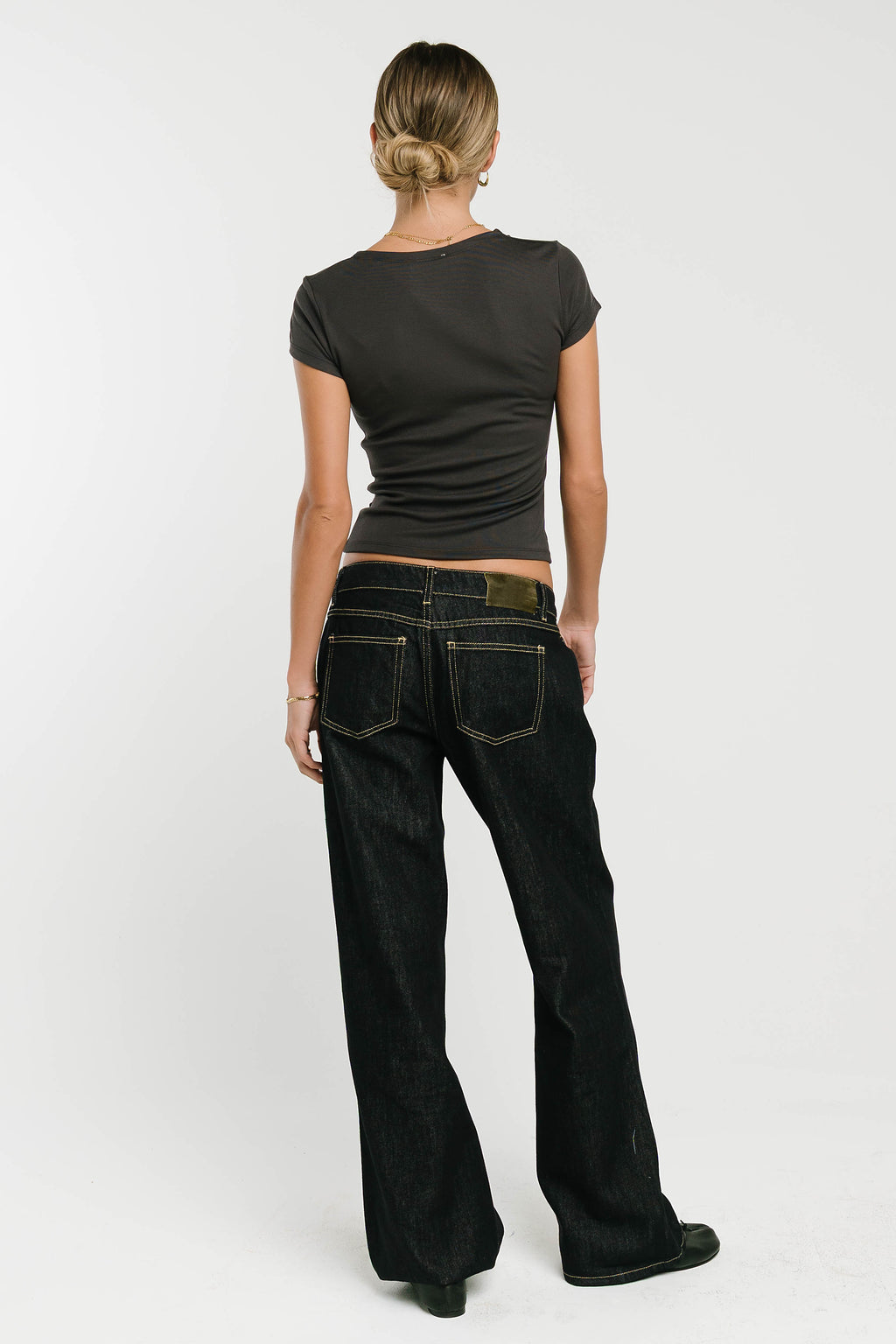 Paula Cowl Neck Top in Charcoal