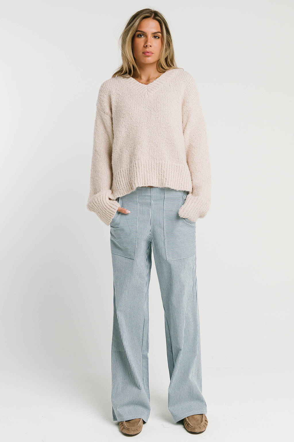 Gretta Striped Pants in Blue