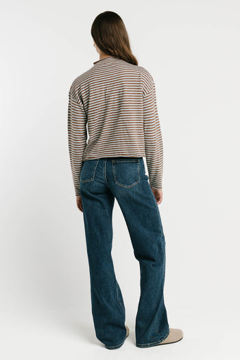 Julianne Striped Cardigan in Brown