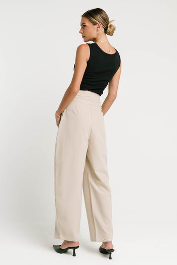 Calla Folded Trousers in Tan