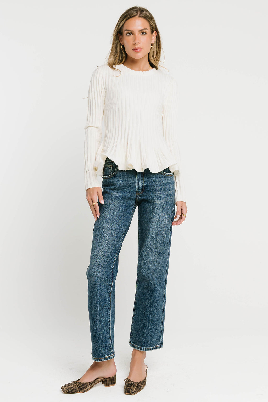 Reya Straight Leg Jeans in Dark Wash