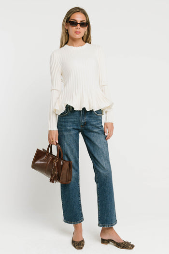 Reya Straight Leg Jeans in Dark Wash