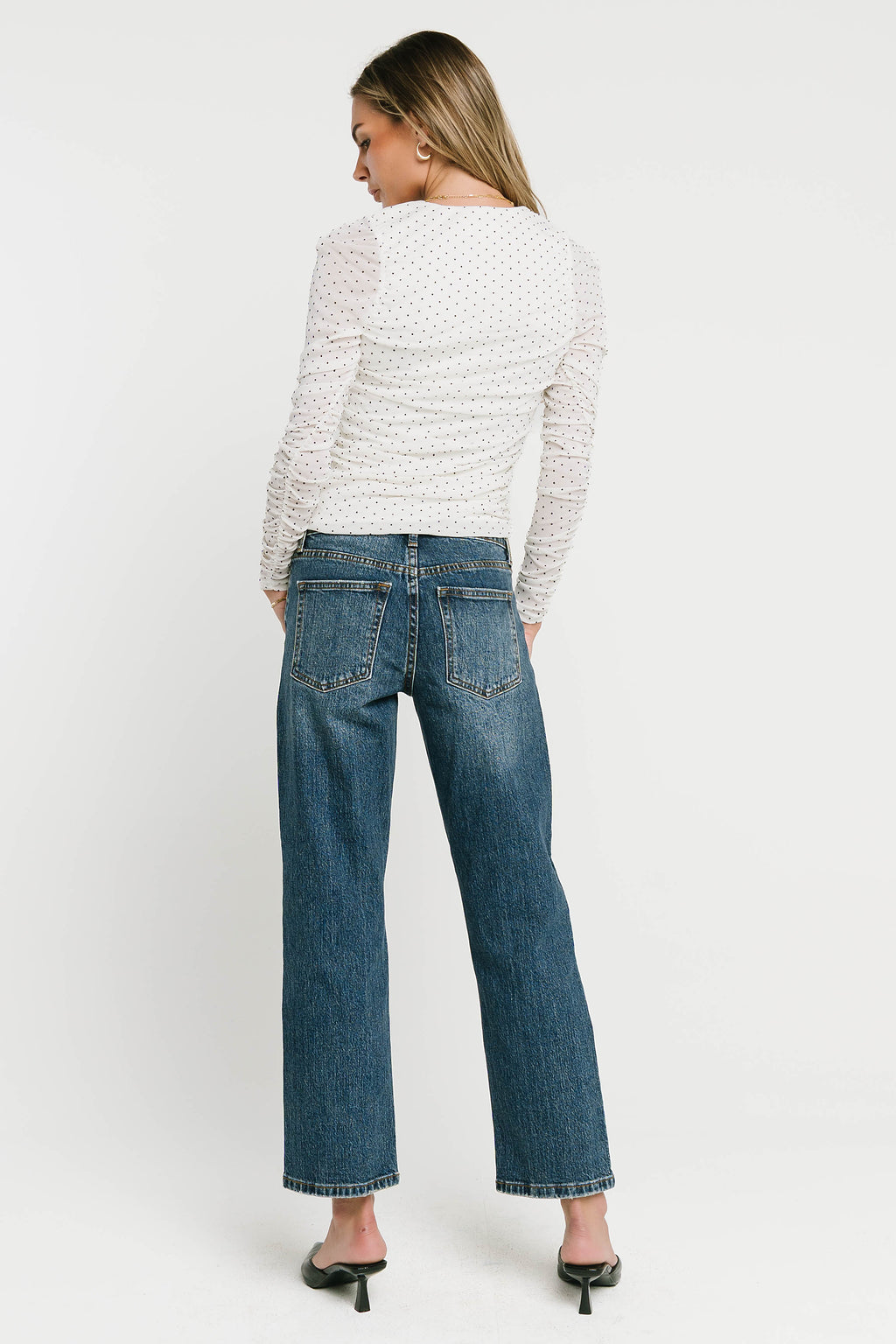 Reya Straight Leg Jeans in Dark Wash