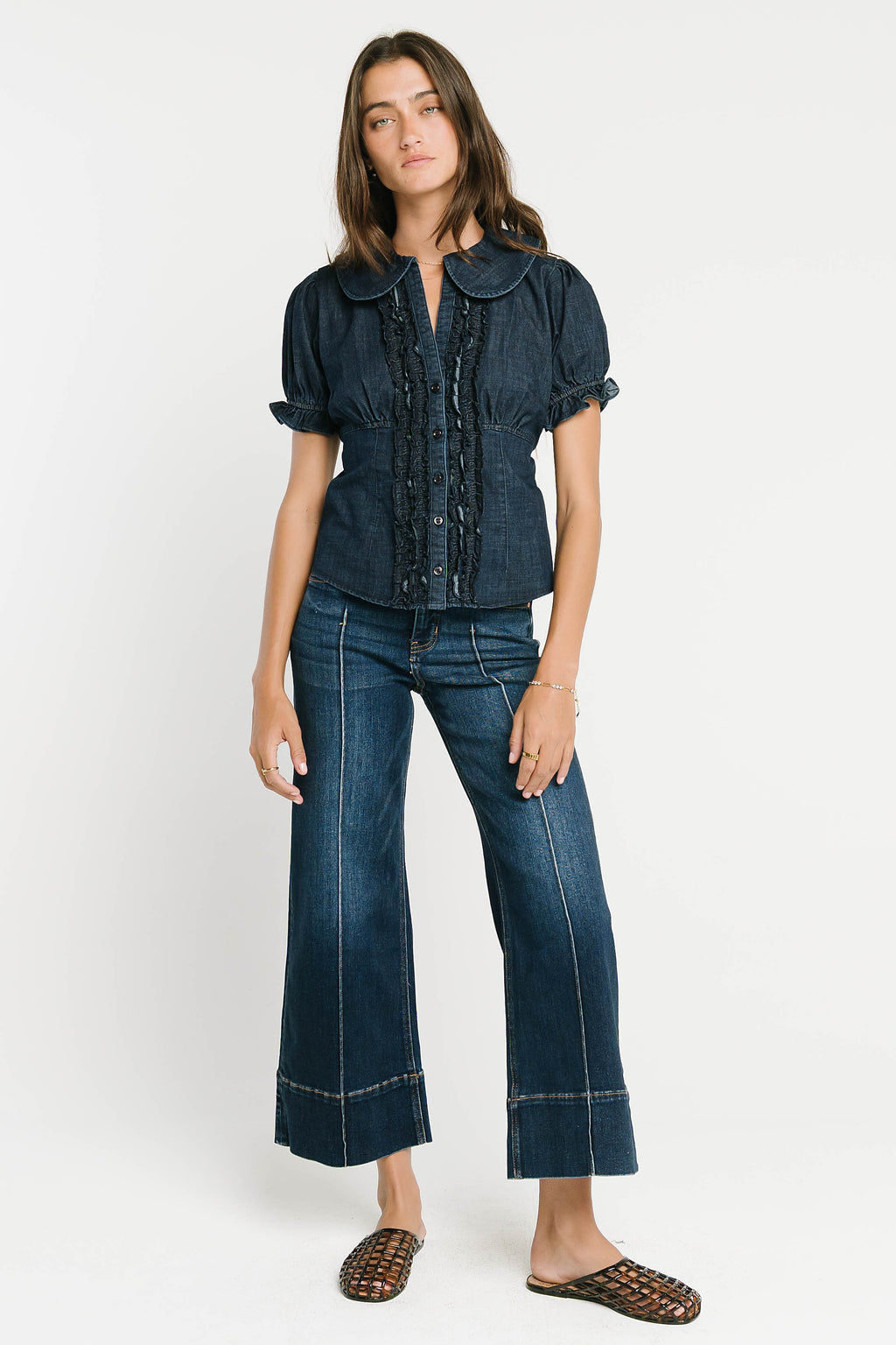 Charlie Button Up in Dark Wash