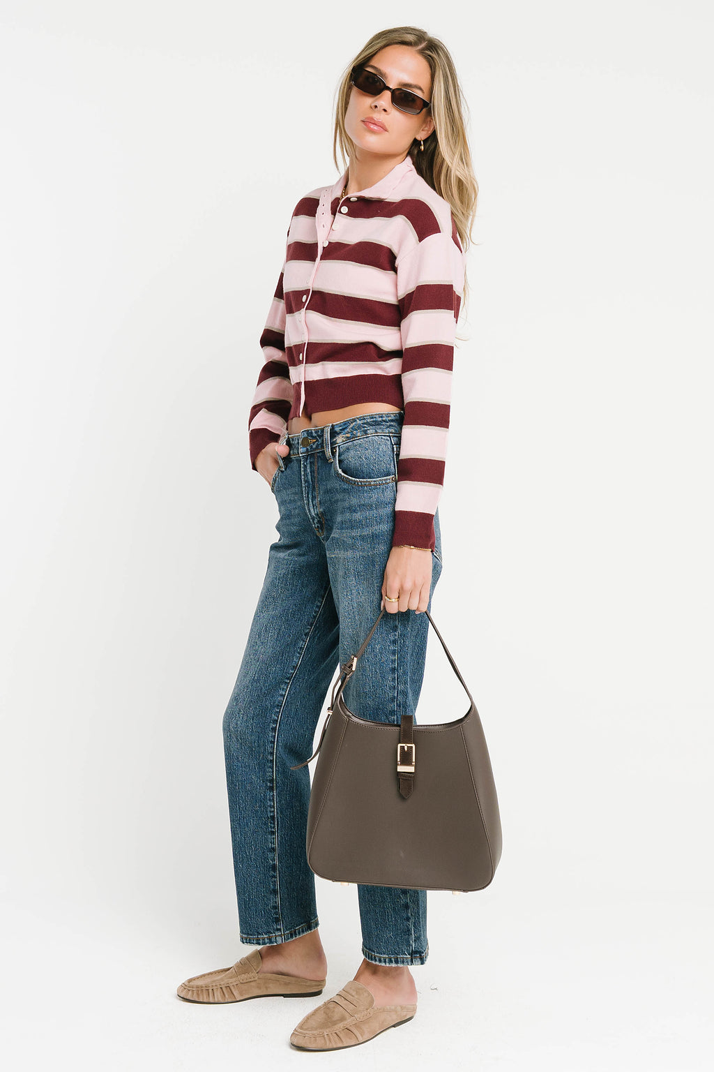 Laurie Striped Mock Neck Sweater