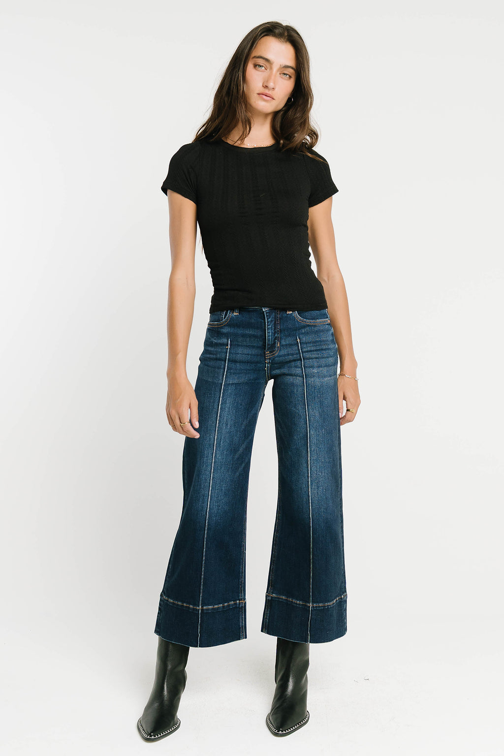 Merritt Texture Top in Black