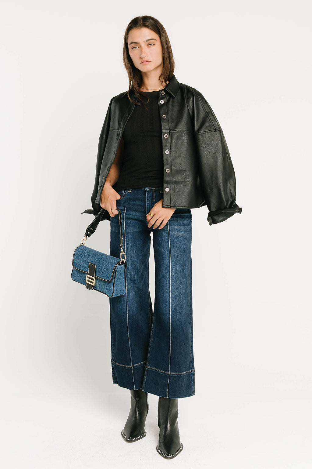 Merritt Texture Top in Black