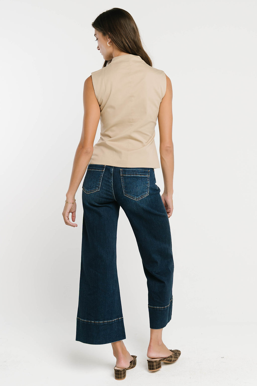 Kaia Mock Neck Tank in Tan