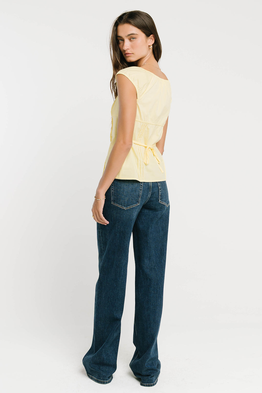 Paloma Pleated Blouse in Yellow