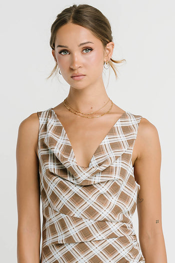 Renae Plaid Maxi Dress