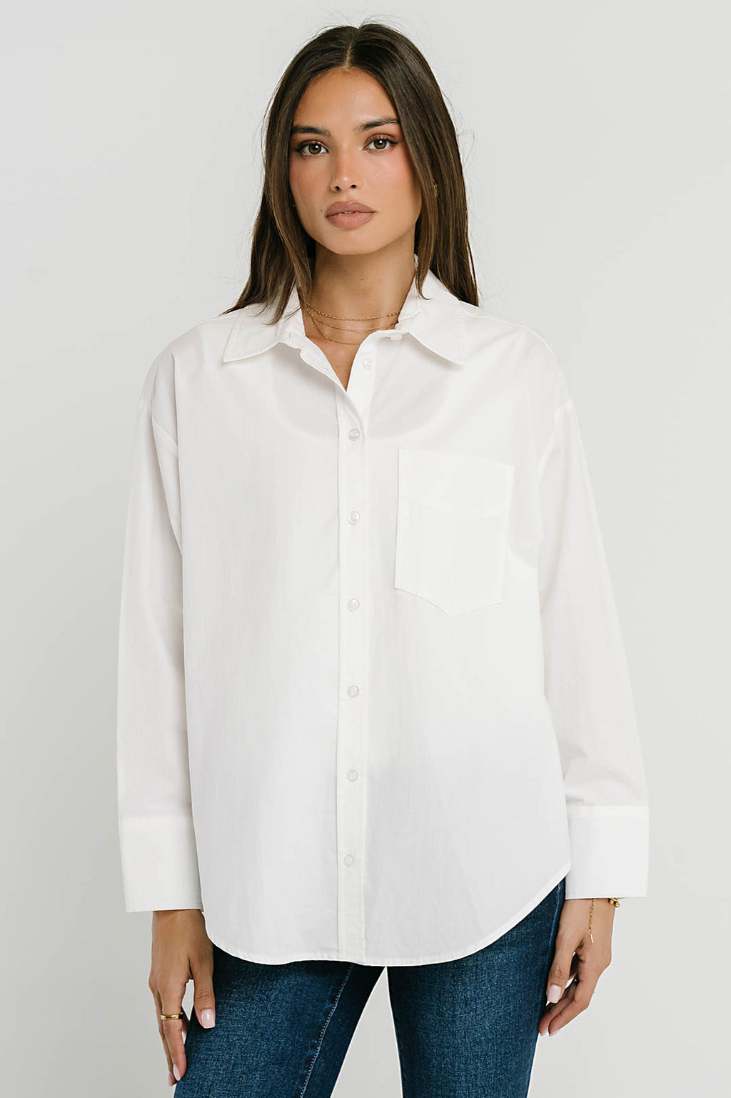 Markell Oversized Button Up in White