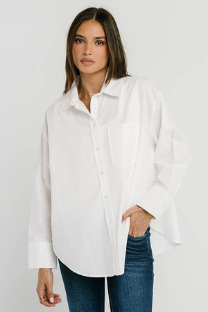 Markell Oversized Button Up in White