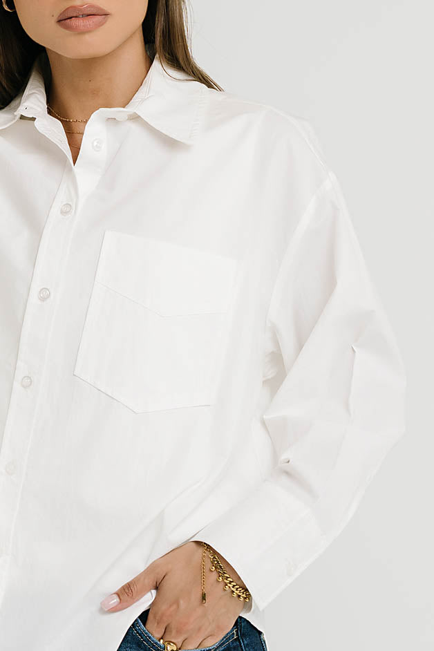 Markell Oversized Button Up in White