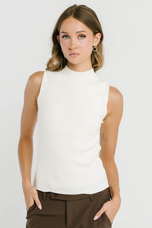 Rika Ribbed Top in Ivory