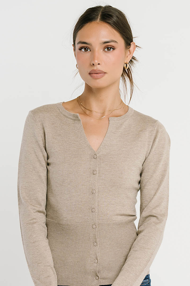 Flora Knit Top in Taupe