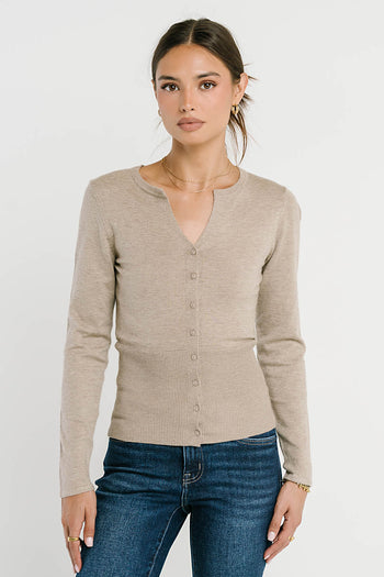 Flora Knit Top in Taupe