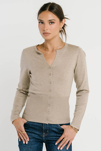 Flora Knit Top in Taupe