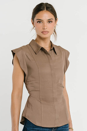 Pablo Button Up in Brown