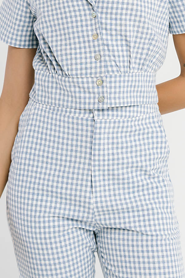 Madie Gingham Pants in Blue