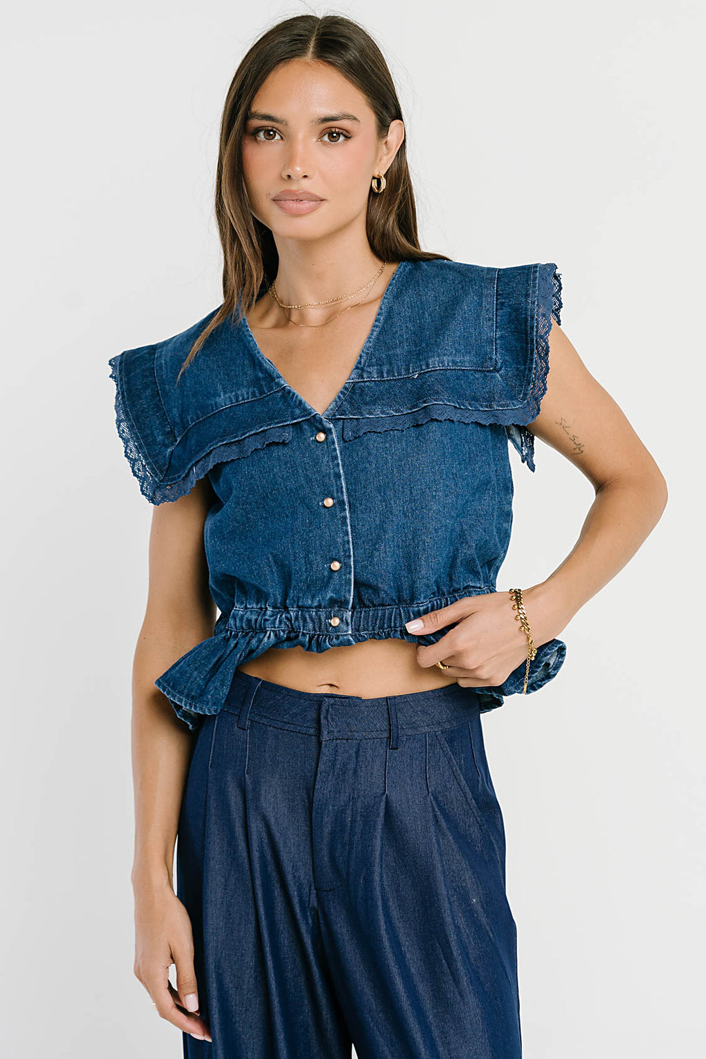 Joey Pleated Pants in Blue