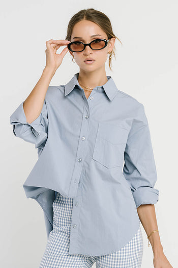 Markell Oversized Button Up in Blue