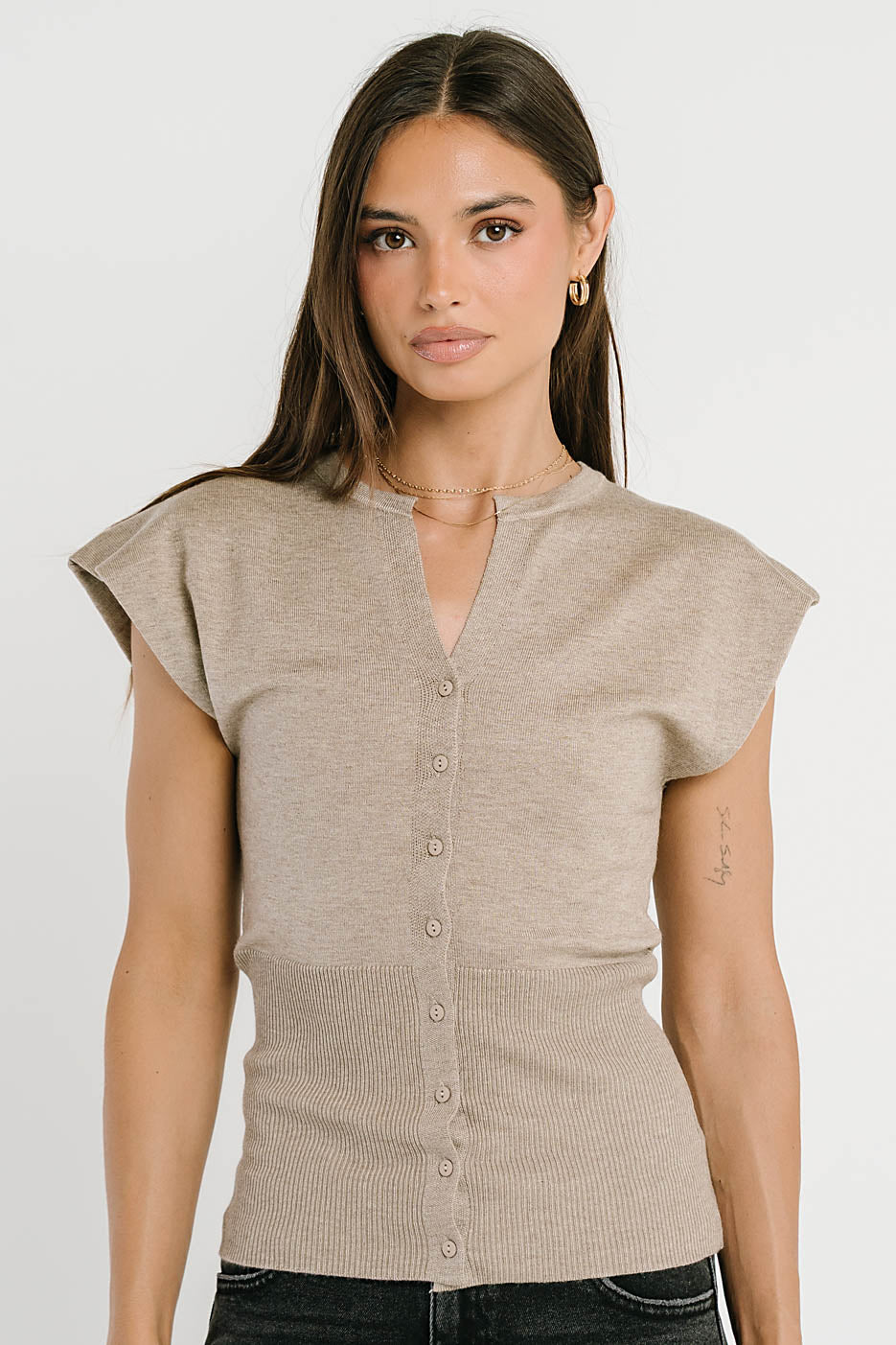 Marco Knit Top in Taupe