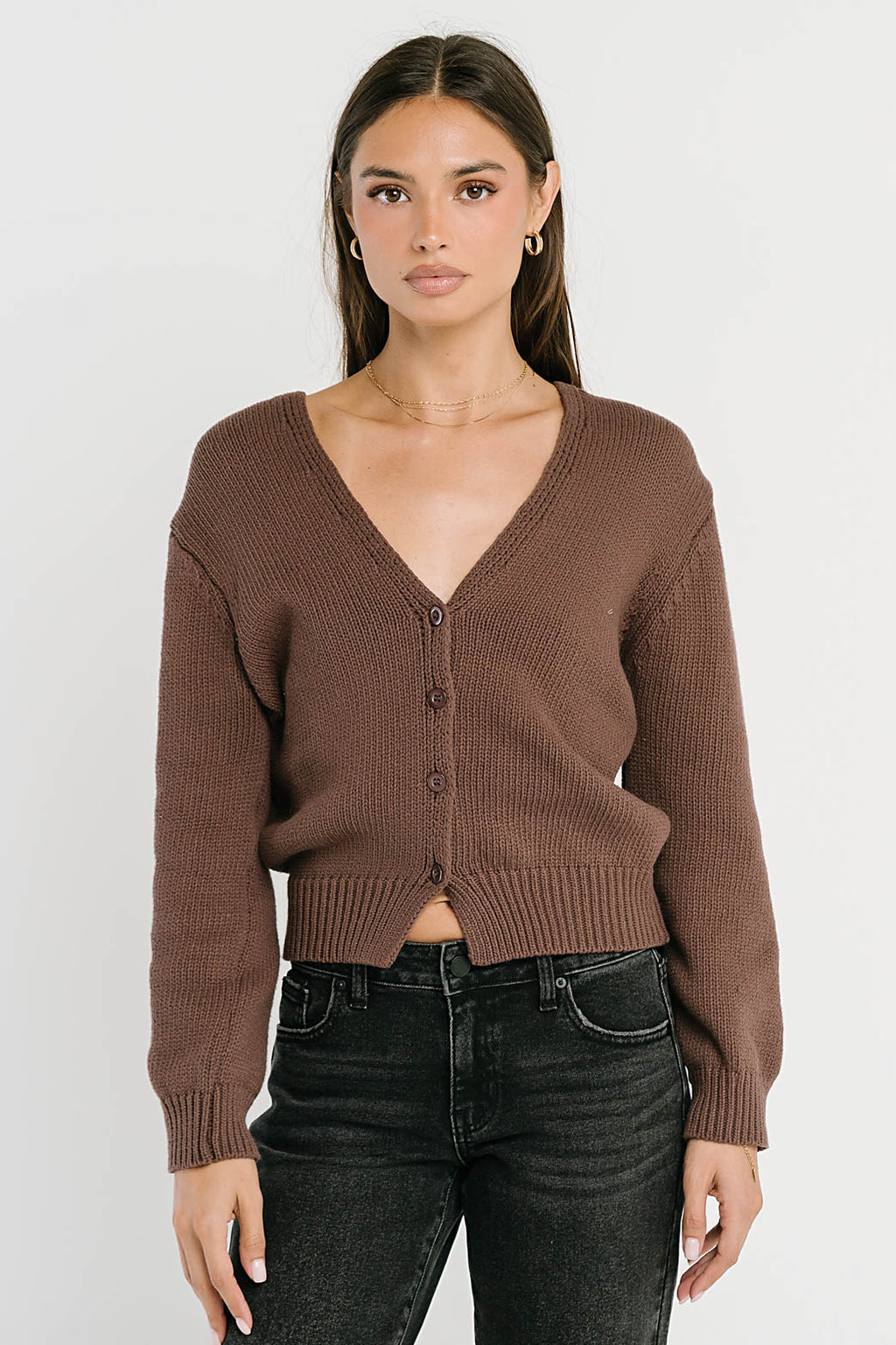 Marlie Knit Cardigan in Brown