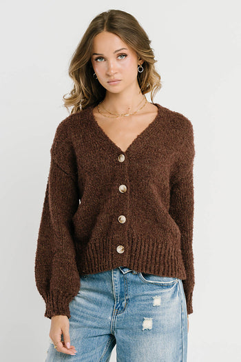 Markie Knit Cardigan in Brown