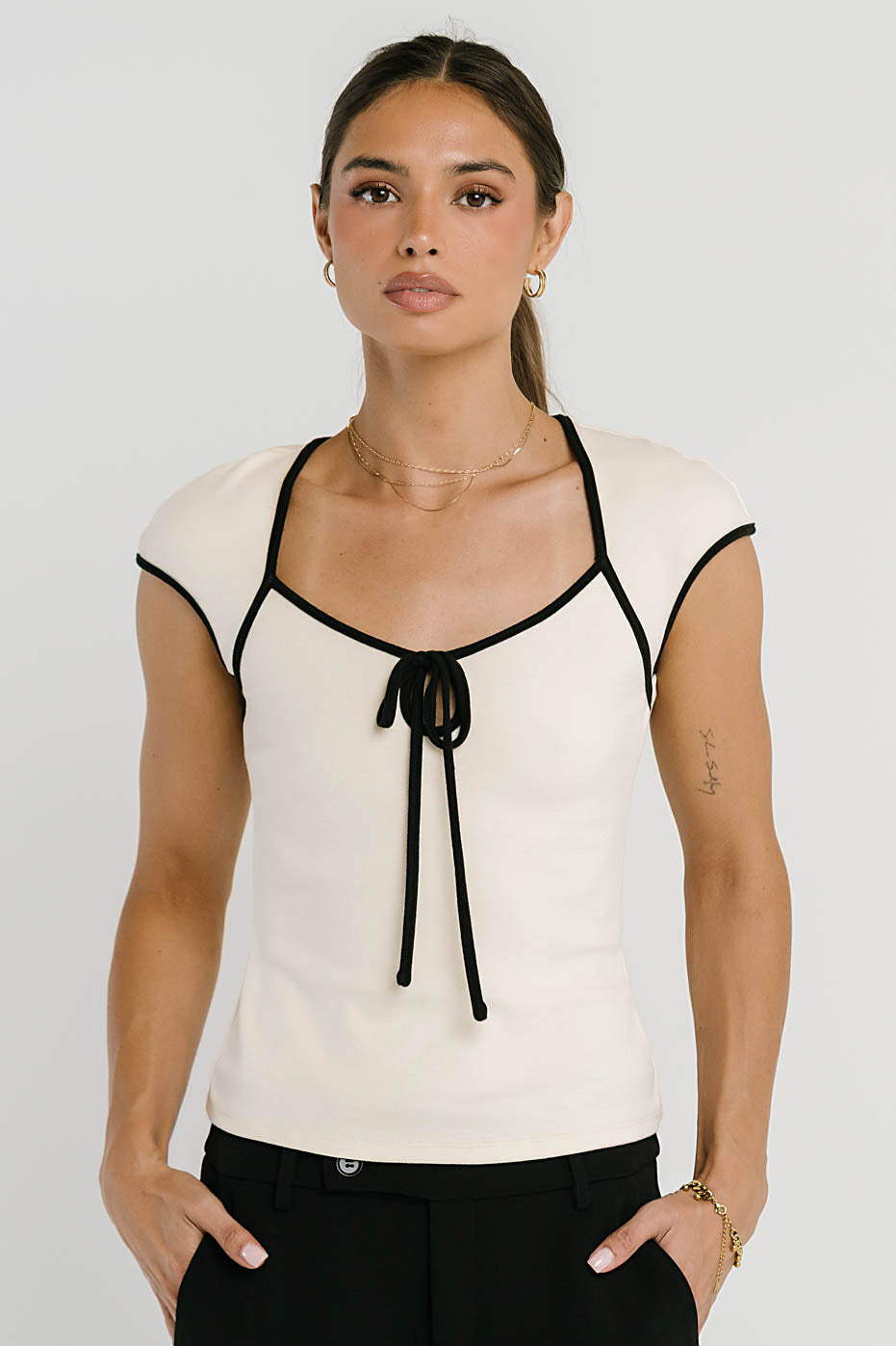 Trixie Knit Top in Cream