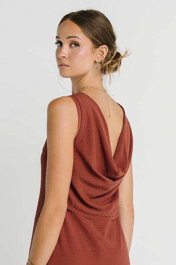 Marlon Maxi Dress in Red-Brown