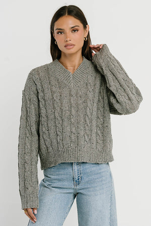 Maxine Speckled Sweater in Heather Grey