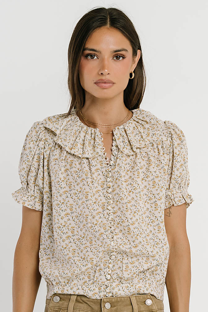 Bennie Collared Blouse in Cream